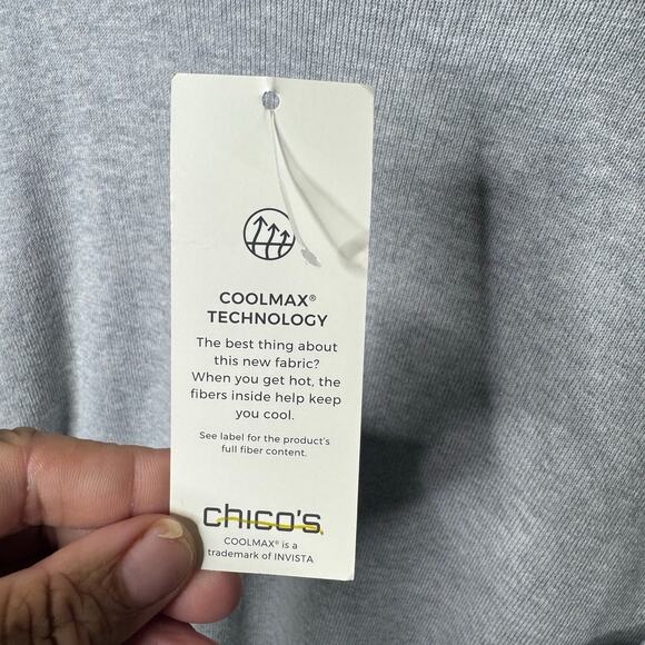 Chico’s 3 XL Gray Cowl Neck‎ Sweater Top Coolmax Cotton Blend Long Sleeve Cozy - Picture 3 of 9